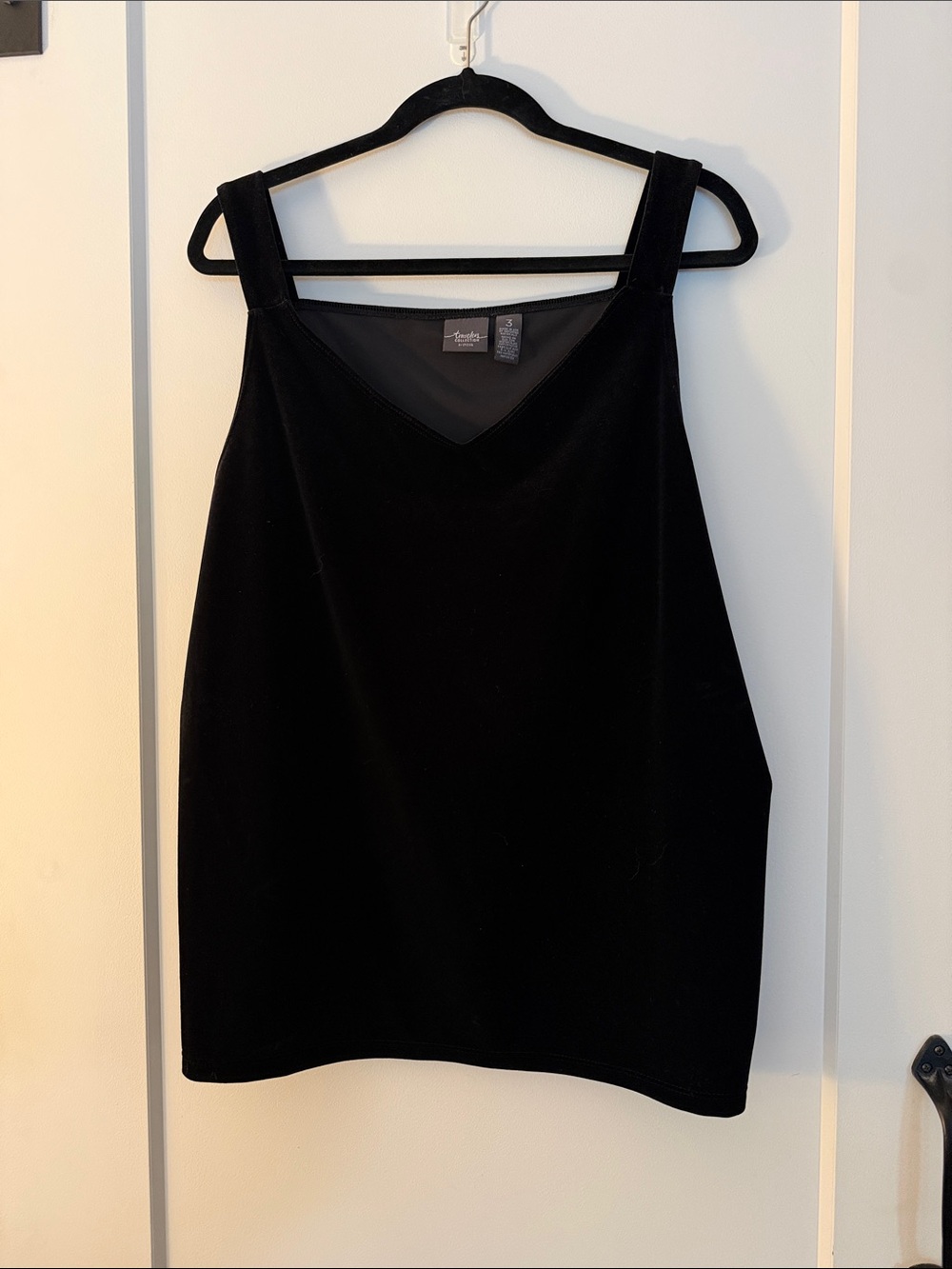 Chico's Black Velvet V-Neck Tank Top